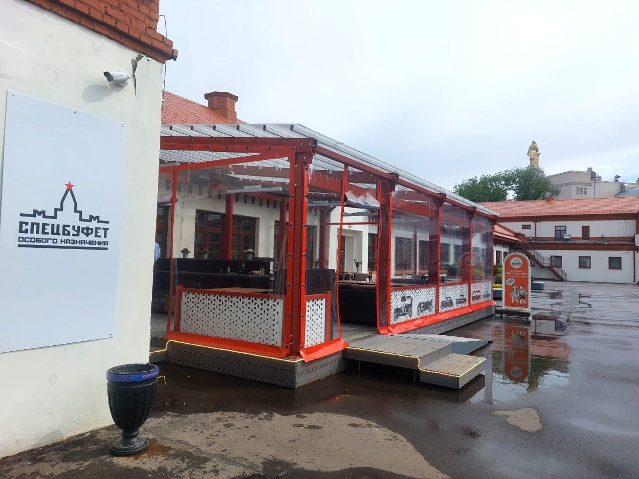 ПВХ шторы для летней террасы кафе в Ольховатке